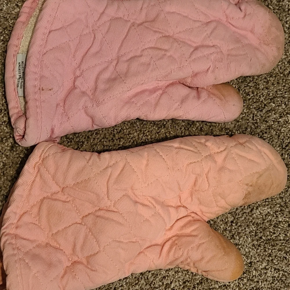 Williams Sonoma Pink Oven Mitts